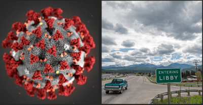 Corona virus and road sign